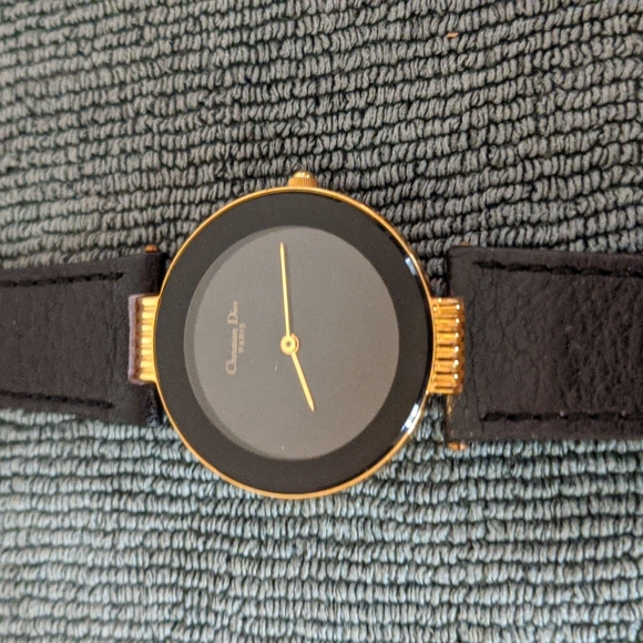 Christian Dior Woman's Watch Black Band with Black Dial and Gold-Tone - Picture 3 of 4